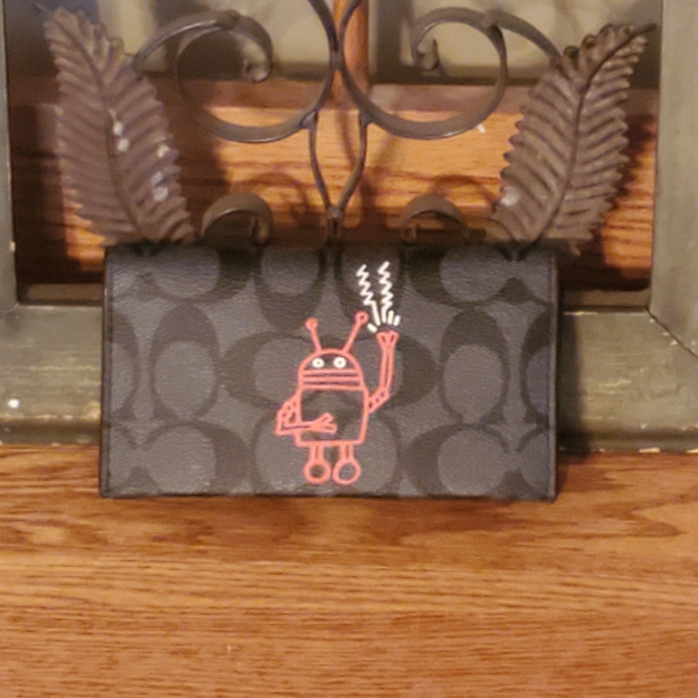 Coach X Keith Haring Limited Edition Collaboration Black Signature Wallet - Picture 12 of 13